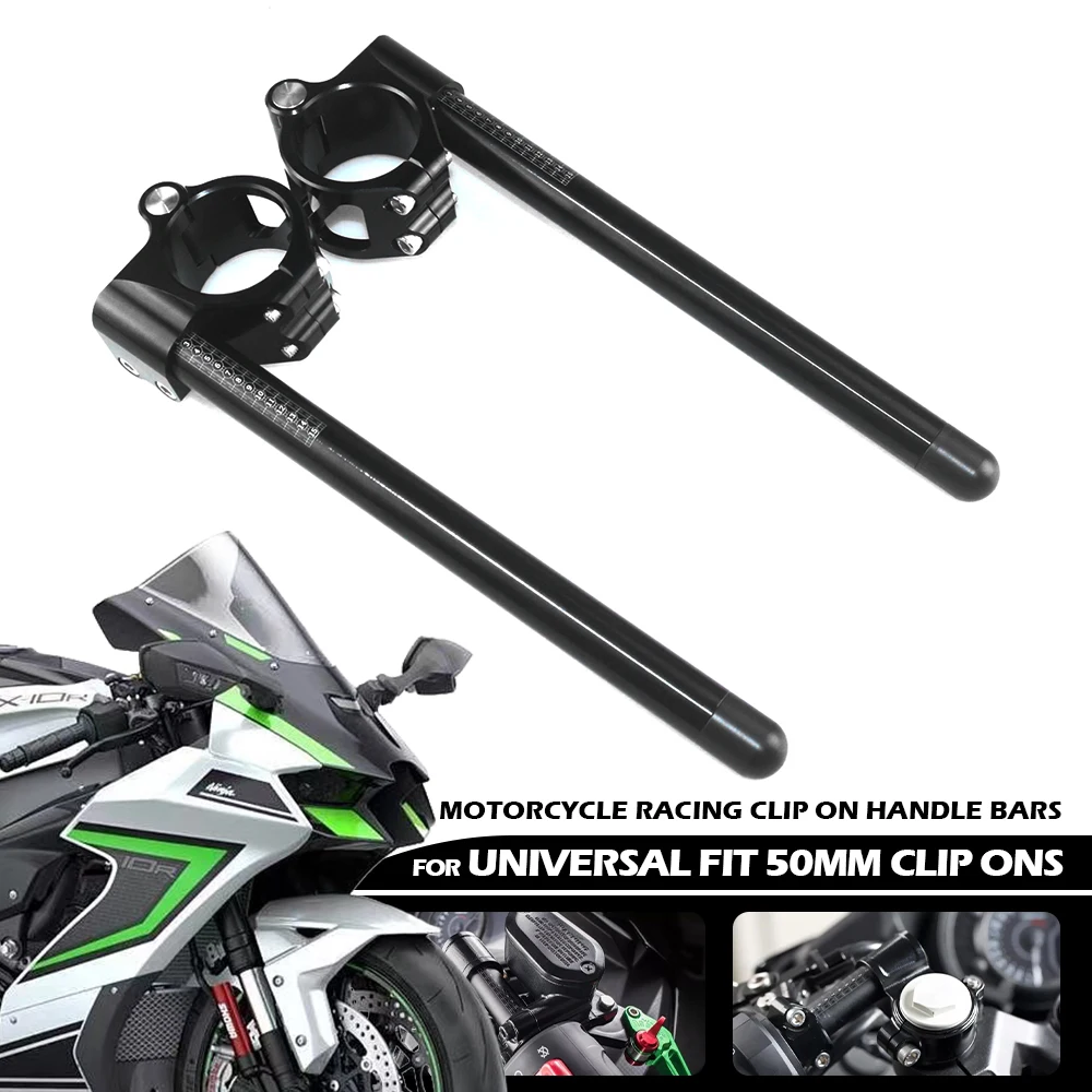 

Motorcycle Racing Riser Handlebar For Aprilia Ducati Honda Kawasaki Suzuki Yamaha Universal 50MM Clip-Ons Fork Handle Bars