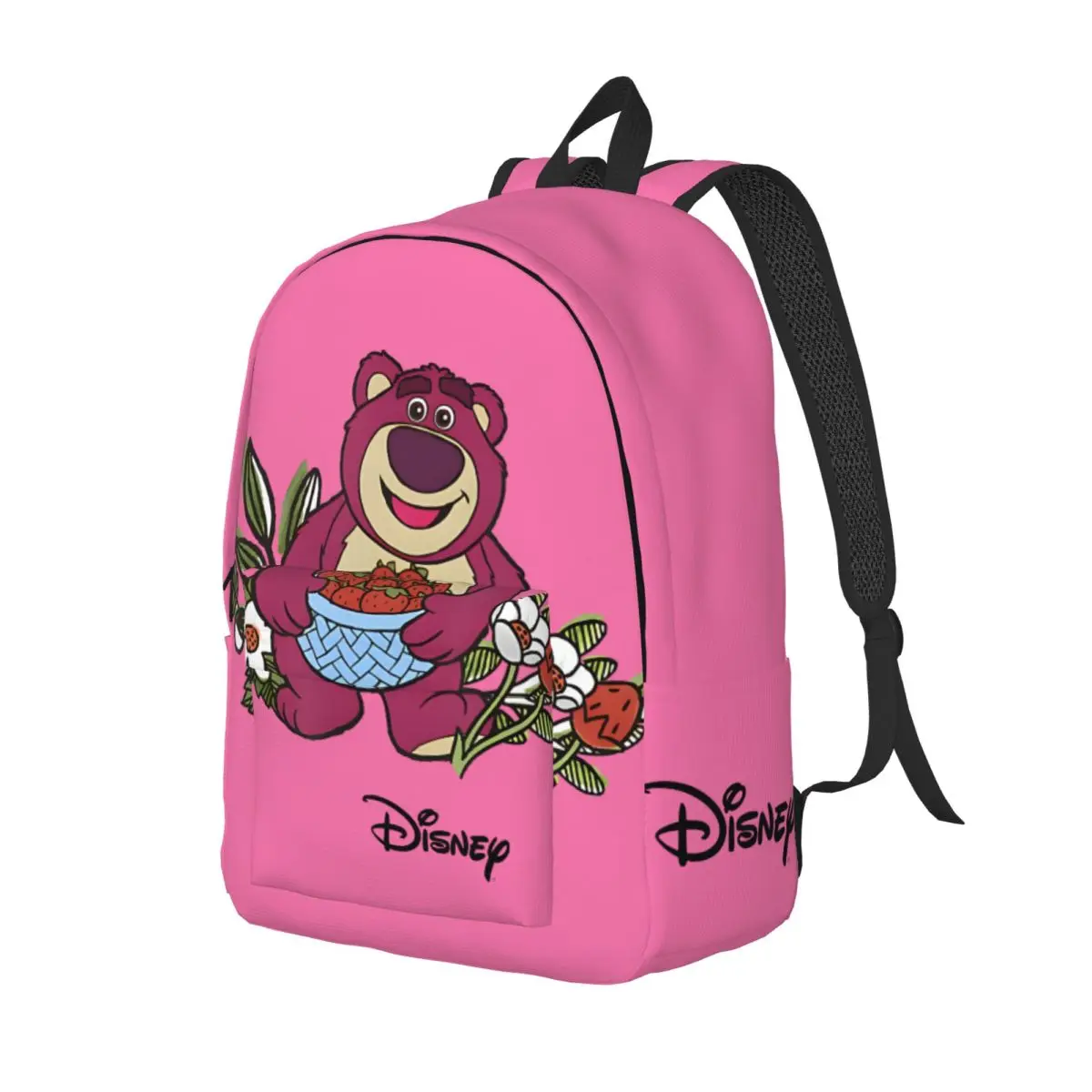 Disney Cartoon Characters College Bag Lotso For Boy Girl Versatile Hiking Back To School Gift Zipper Closure Daypack