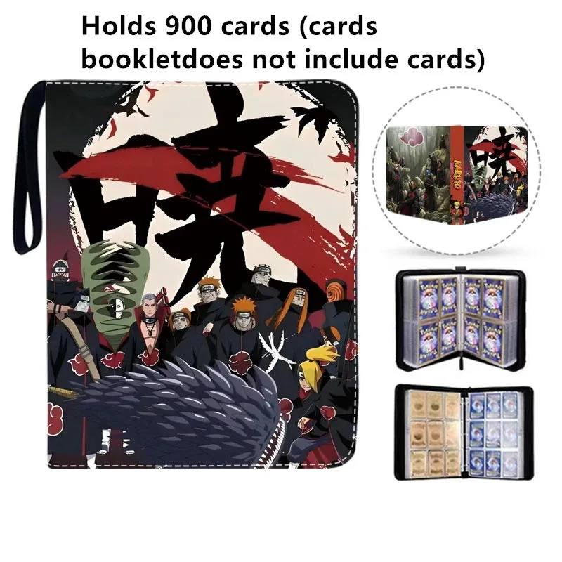 400pcs/900pcs Card Album Book Anime NARUTO Collection Card Zipper Game Cards Sasuke Sakura Kakashi Binder Holder kids Gift