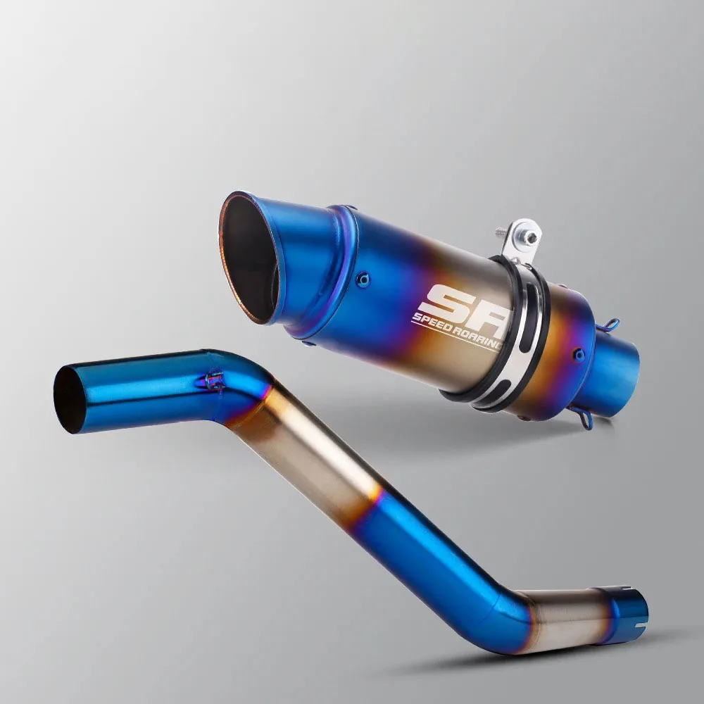 

For CFmoto NK 400 650 NK400 NK650 Escape Motorcycle Exhaust Mid Link Pipe 51MM Slip-On With Black / Silvery / Blue Muffler Tips