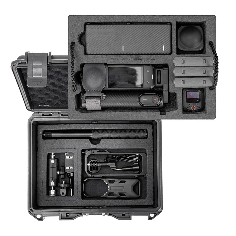 For Insta360 X5 X4 Waterproof Box with Lock Fits Selfie Stick and Accessories Waterproof Storage Case
