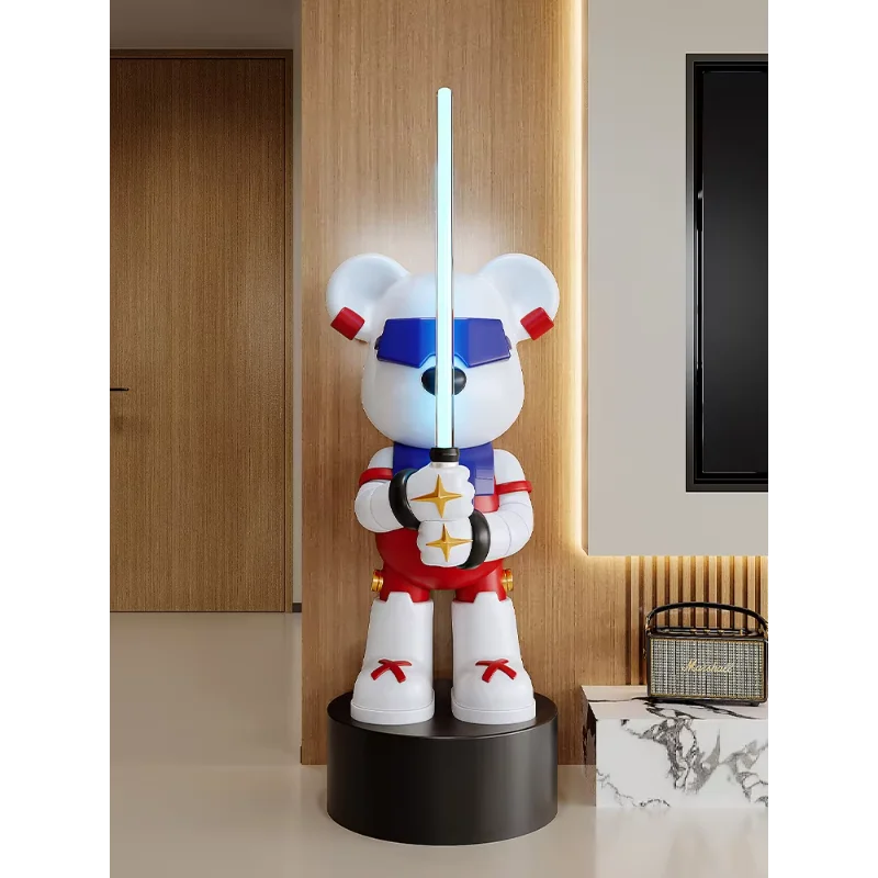 Large Luxury Doll, Home Decoration,Creative Lightsaber Bear Floor-standing Art Ornament, Large Piggy Bank, Bluetooth Speaker