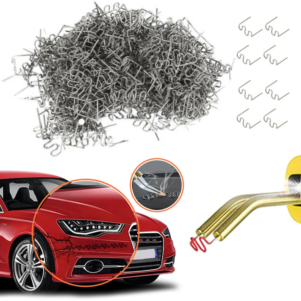 1000 Teile/satz Heißer Hefter Heftklammern Für Kunststoff Schweißer Kunststoff Reparatur Standard Pre Cut Welle Heftklammern Schweißen Stoßstange Auto Stoßstange Reparatur