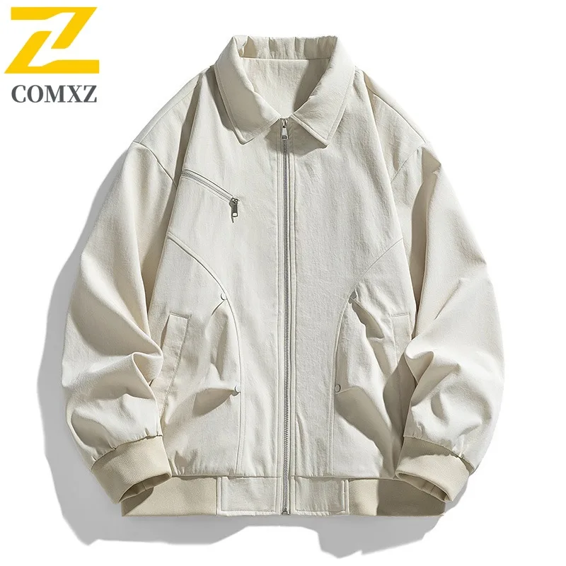 

COMXZ 2025 мужские куртки больших размеров, осенние повседневные куртки для пешего туризма, путешествий, кемпинга, ветрозащитное пальто высокой моды, модная верхняя одежда для бега