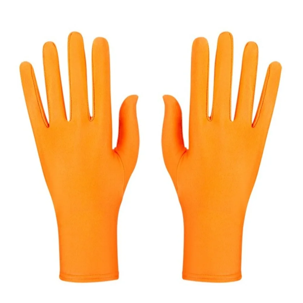 New Party Dress Performance Gloves Solid Color Full Fingers Mittens Spandex Photographic Prop Gift
