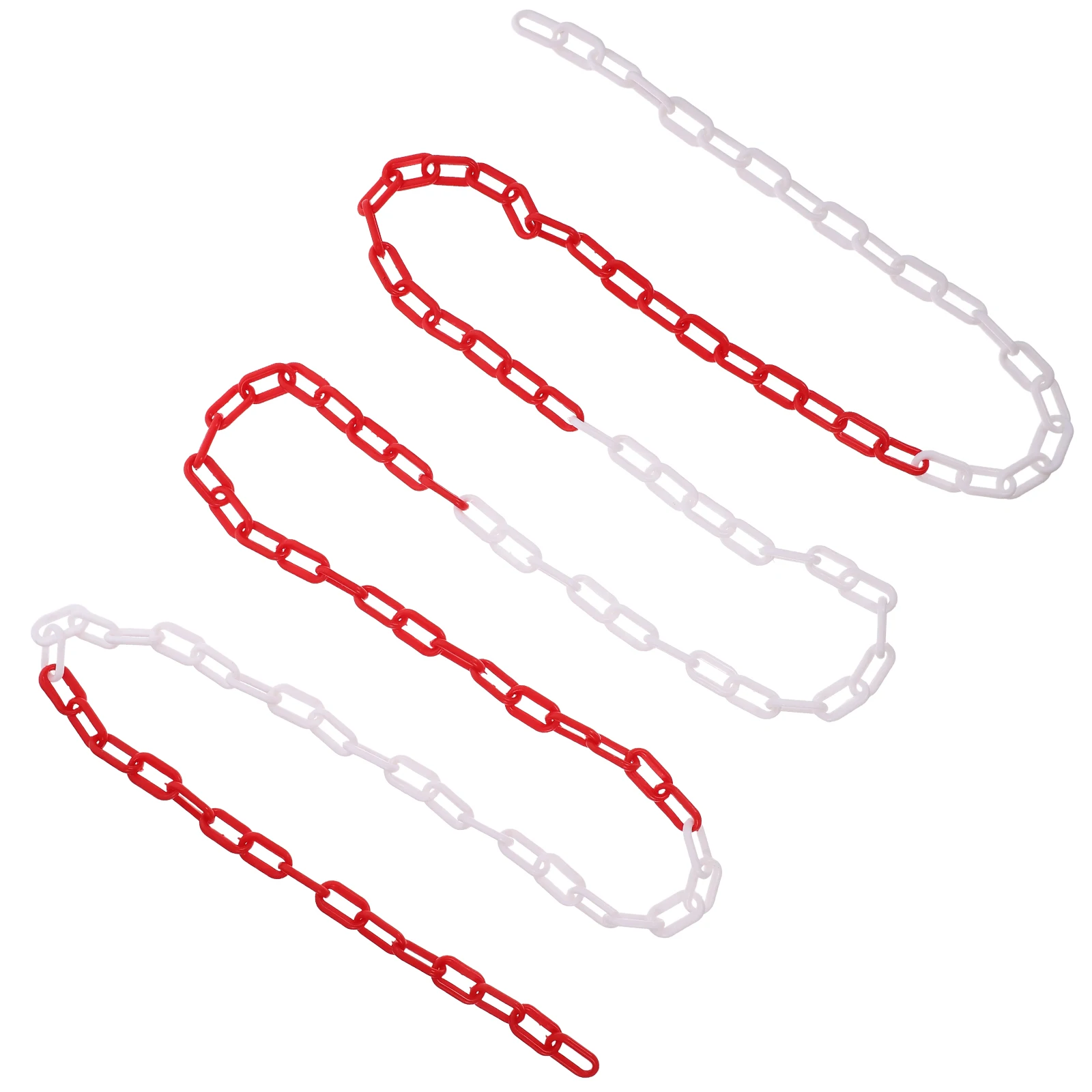 

Plastic Chain for Guardrail Posts 3M Red White High Visibility Material Safety Barriers Crowd Control Parking Lot Event