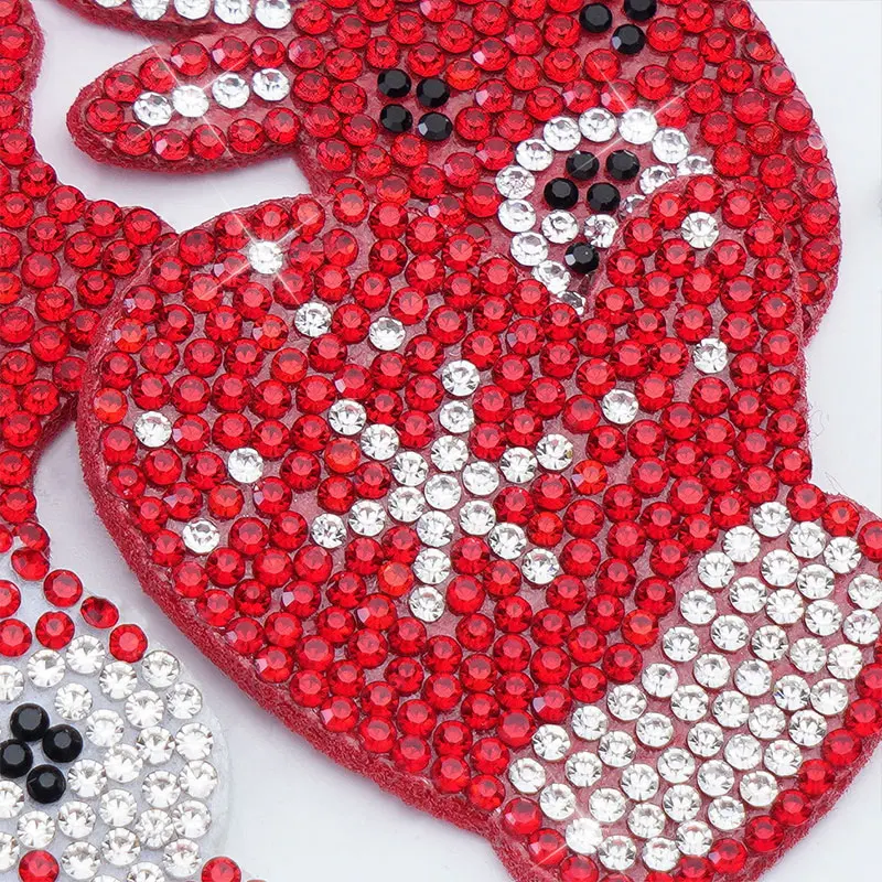 10 Stück Weihnachts-Diamantmuster Schneemann Rentier Aufnäher für Kleidung Tasche Schuh-Serie Bestseller Stickerei-Aufnäher – Detail 3