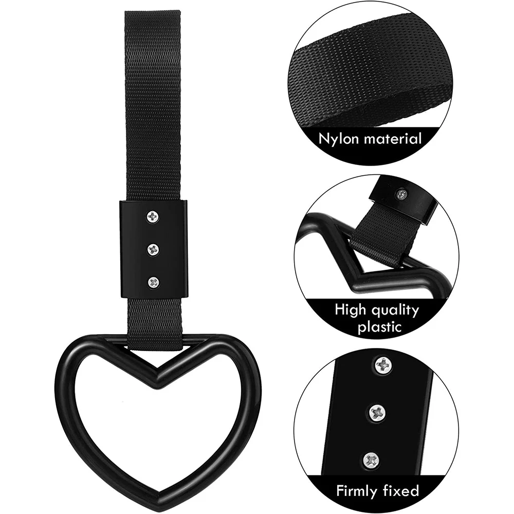 Car Hanging Ring Subway Train Bus Handle Hand Strap Drift Bumper Warning for Car Heart Shape Hand Straps NIN668