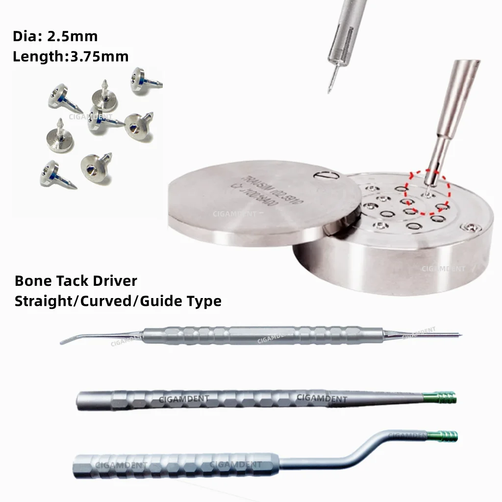 

Dental Bone Tack Pins Membrane Fixation Applicator GBR Hole Guide Dispenser Bone Tack Pins Holder Nails Dispenser