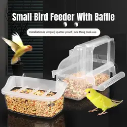 Parrot Feeder Drinker Bird Food Box Hanging Bowl Transparent Anti-Spill Water Tank Cage Bird Supplies Pet Plastic Food Container