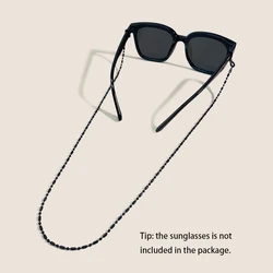 Simple Black Metal Bead Glasses Chains for Women Men Gothic Hip Hop Hang On Neck Anti-slip Mask Sunglasses Holder Accessories