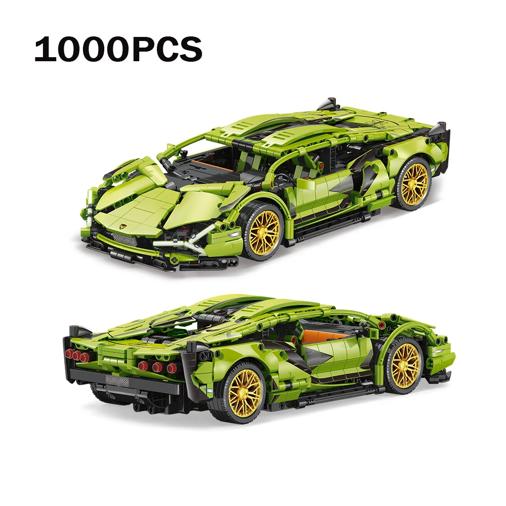 

1:14 Technical Car Green Racing Car Building Blocks Super Racing Vehicle Bricks Toys For Kids Gifts Ideal Birthday Gifts