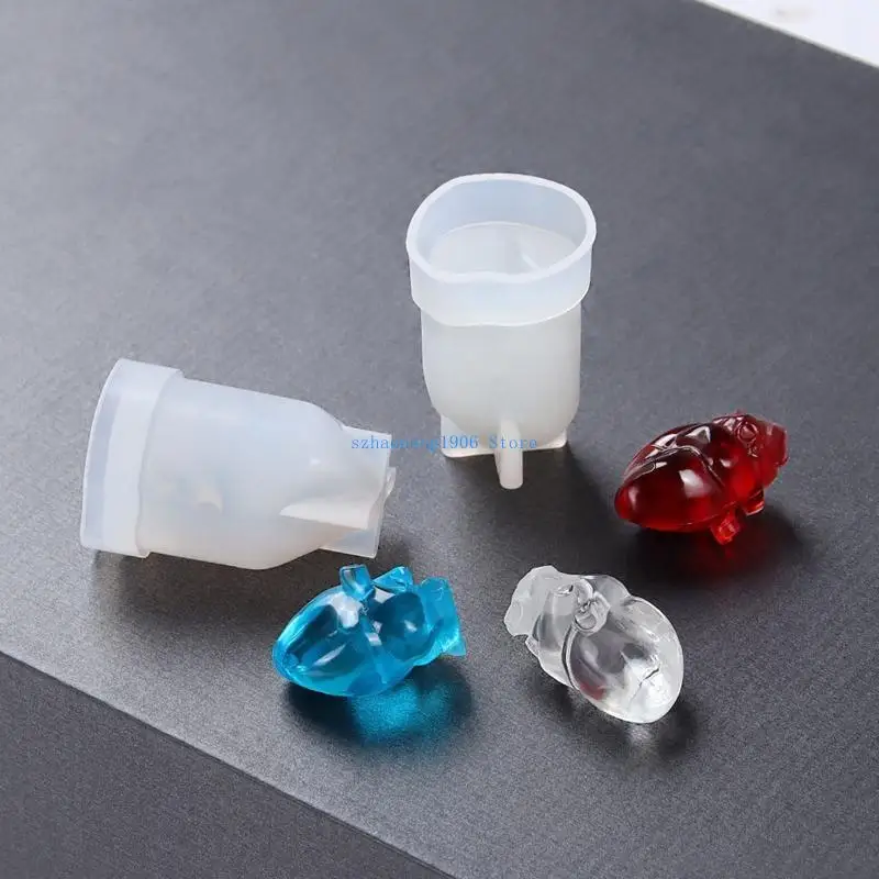 

85LF Human Heart Resin Mold DIY Halloween Surprise Organ Silicone Mold for Soap