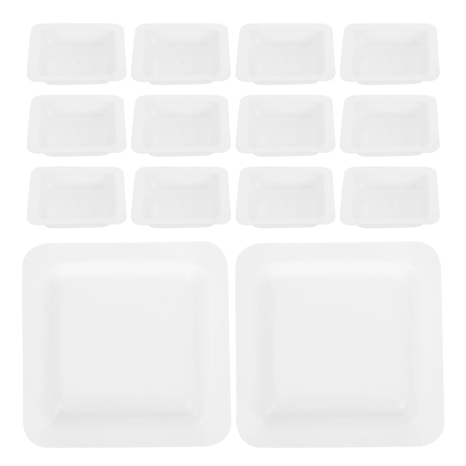 

50 Pcs Small Plastic Trays Fish Weigher Scale Weighing Boats Large Reusable Plates