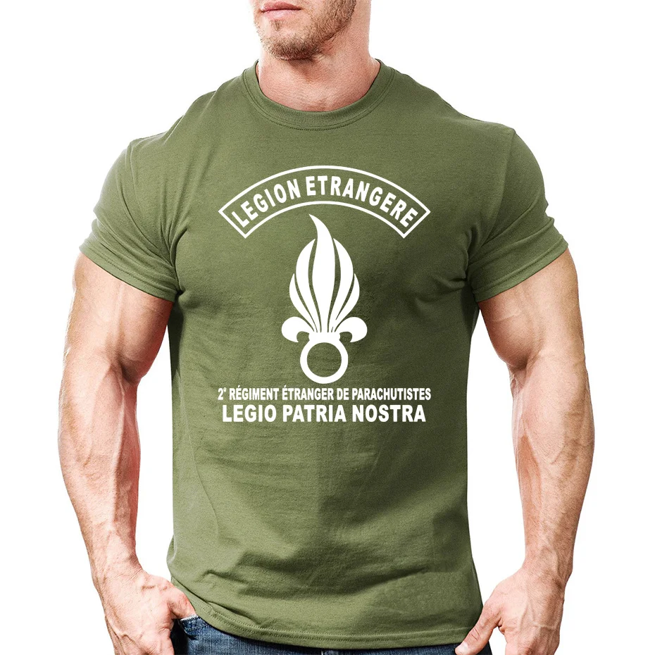 Camiseta de la Legión Extranjera francesa para hombre, camisa del ejército de Francia, Legio, matria, Nostra, fuerzas especiales, algodón, informal, Harajuku, Verano
