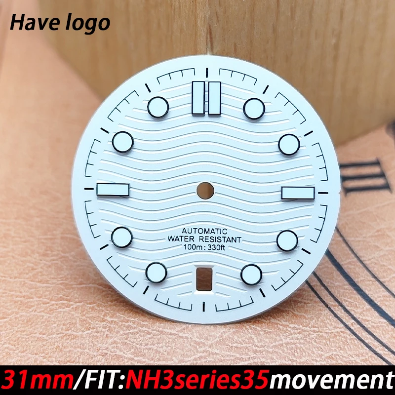 ملحقات قرص الساعة 31 ملم قرص مضيء عالي الجودة لسلسلة NH3 35 قطع غيار ساعة الحركة