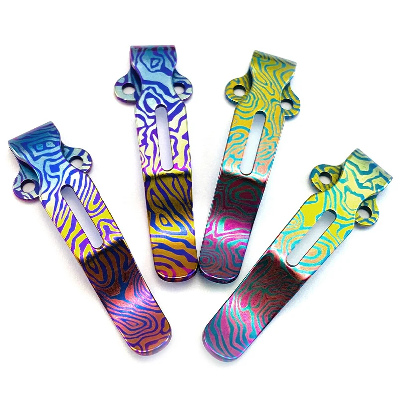 

2 Colorful CNC Titanium Material Knife Deep Carry Pocket Clip for Benchmade Griptillian 551 Bugout 535 Mini-Grip 940 Emerson ZT