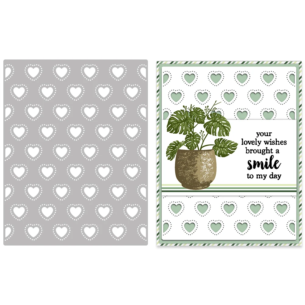 MangoCraft Universal Heart Background DIY Metal Cutting Dies Embossed Scrapbooking Decor Cut Dies For Love Cards  Diary Gifts