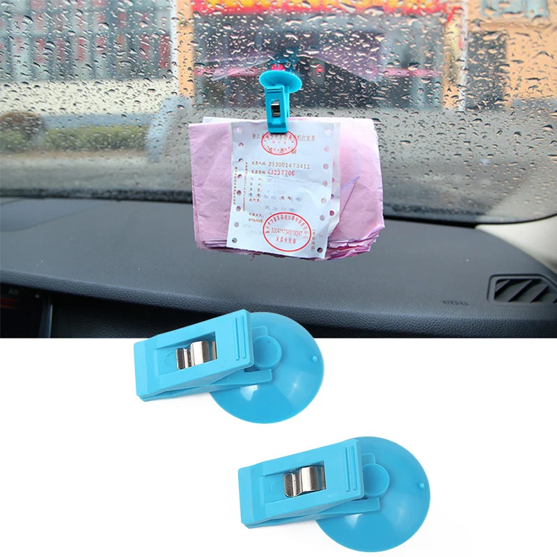 

Suction Cup Clip Car Interior Window Clip Removeable Bill Card Clamp Holder Ticket Fastener Clip Car Interior Accessories