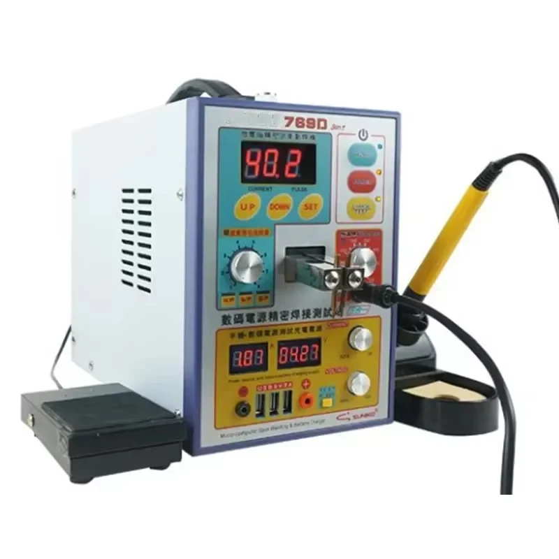 

SUNKKO 769D 18650 Battery Spot Welder Kit with 70BN Pens Voltage Measurement & Nickel Strip Welder