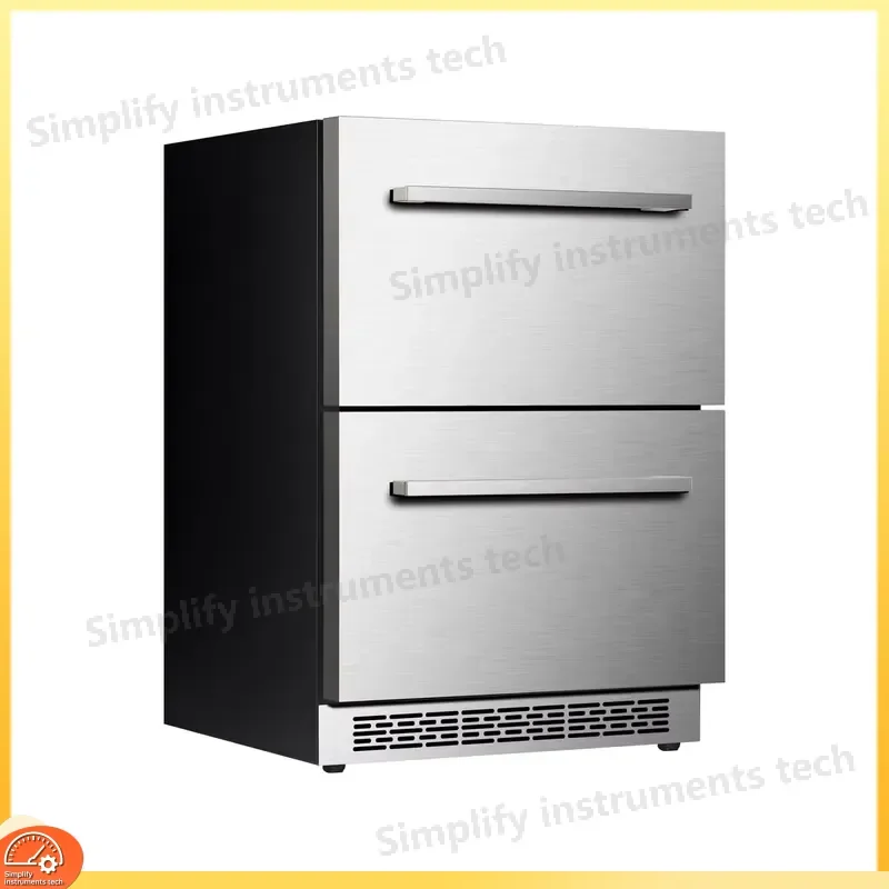 Outdoor Built-in Gas Bar Refrigerator Freezer with UV Protection Dual Zone Cooling Thickened Insulation 2 Drawers Lockable