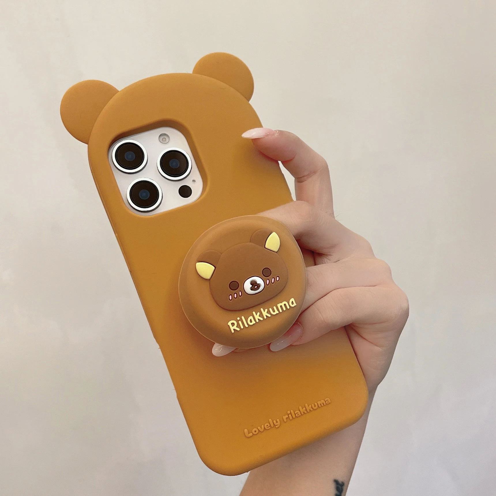 

Japan 3D Cute Cartoon Brown Relax Bear Soft Silicone Case for iPhone 12 13 14 15 15Promax,16 16 Pro Max Protect Phone Back Cover