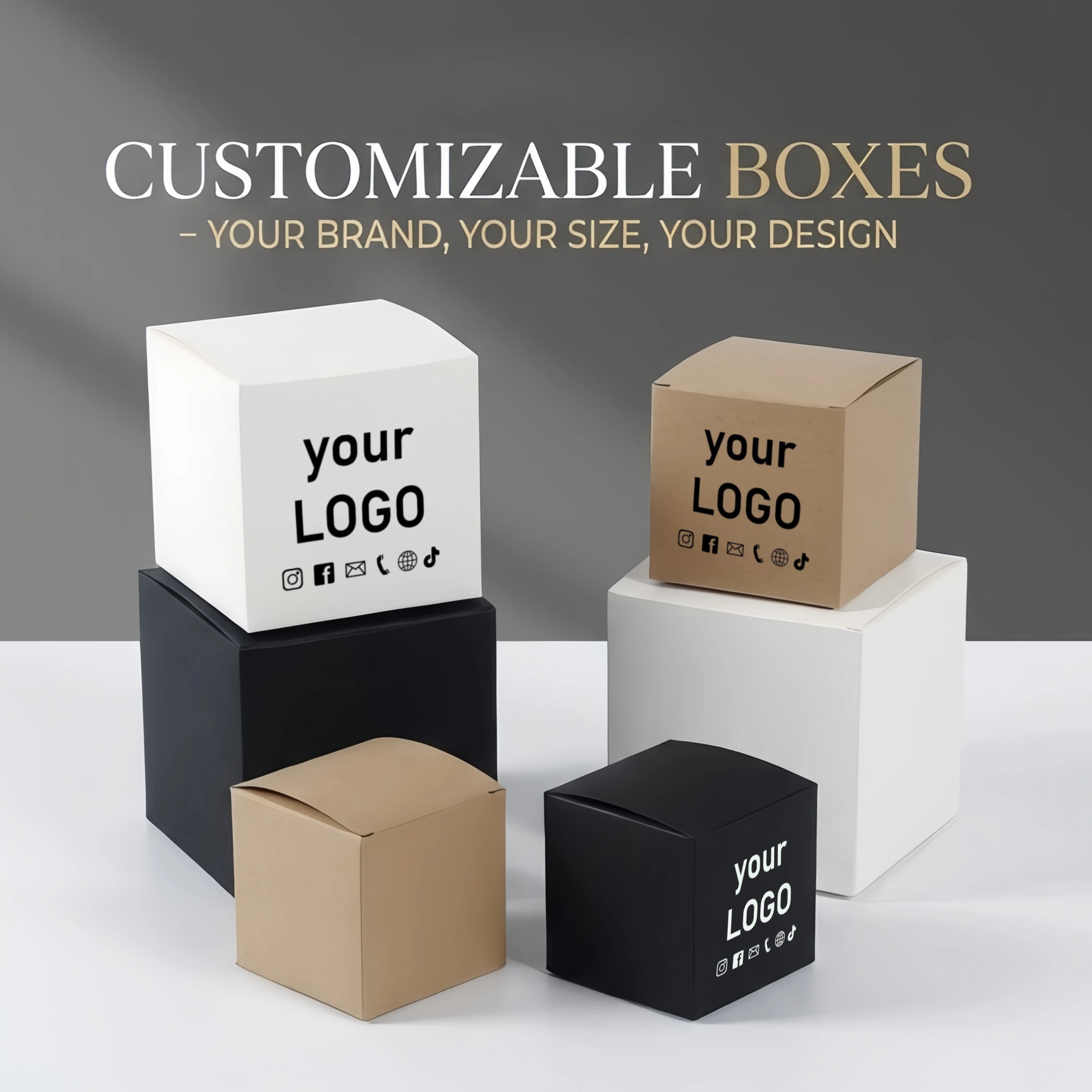 Kraft Soap Label - Multi Size Square Kraft Gift Box