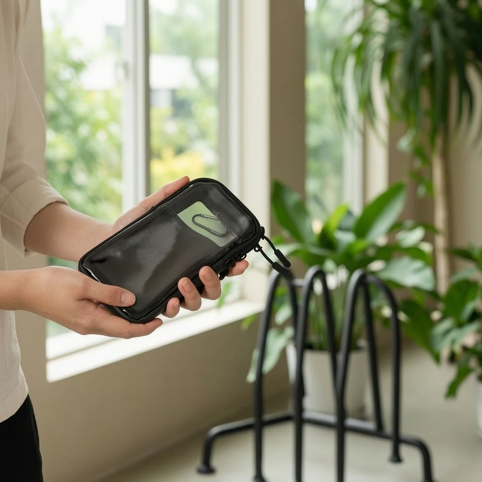 Battery Cover Bag Waterproof Motorcycle Bag with Transparent Panel Motorcycle Storage Pouch Water-Repellent High-Strength