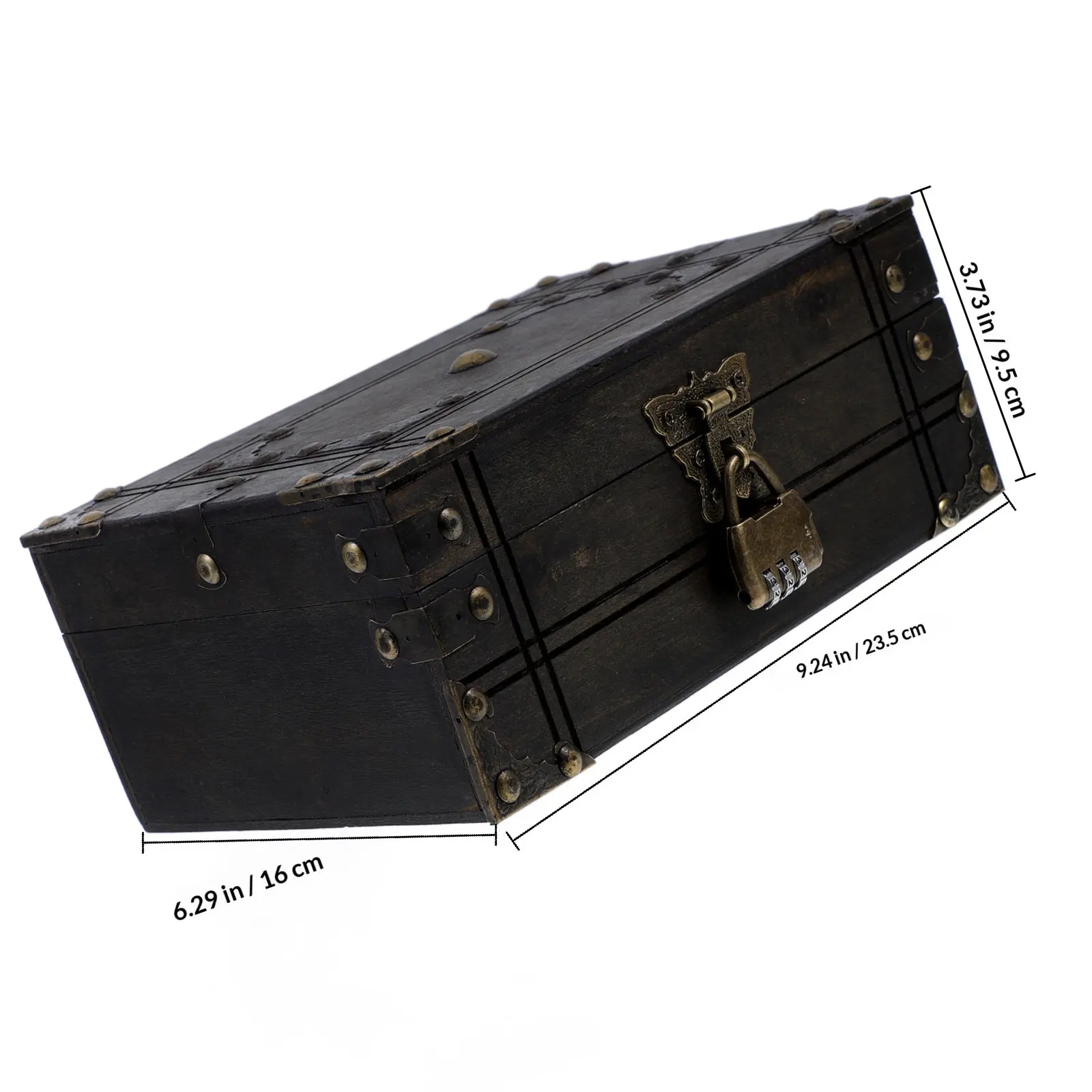 Vintage Jewelry Case Retro Storage Box Small Wooden Keepsake Treasure Organizer Multipurpose Trinket Storage Chest view 4