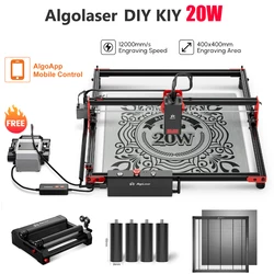 Algolaser DIY Kit 20W Laser Engraver Cutter with Wifi Offline APP Control Carver Laser Engraver Cutter 15.75”x15.75” Large Size