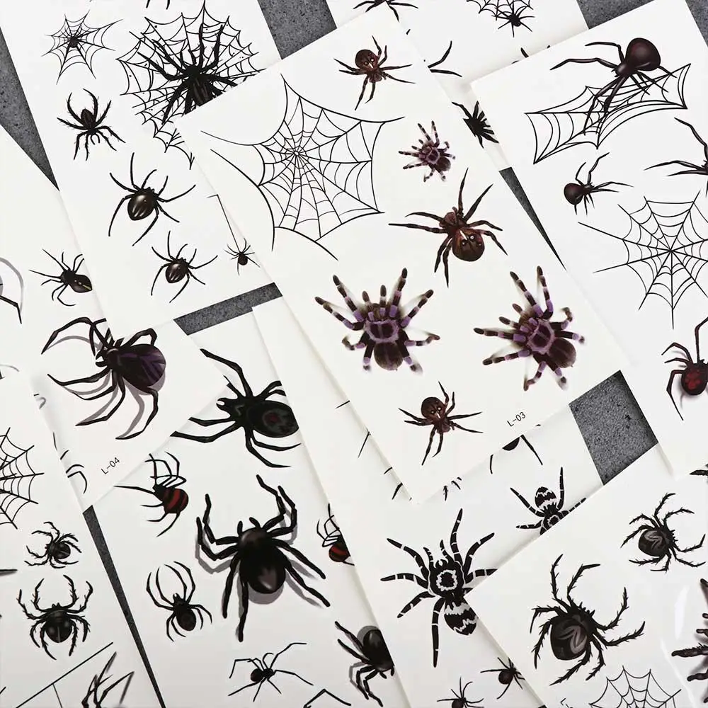 Women Lifelike Halloween Waterproof Tattoo Stickers Body Art Stickers Temporary Tattoos Face Patch