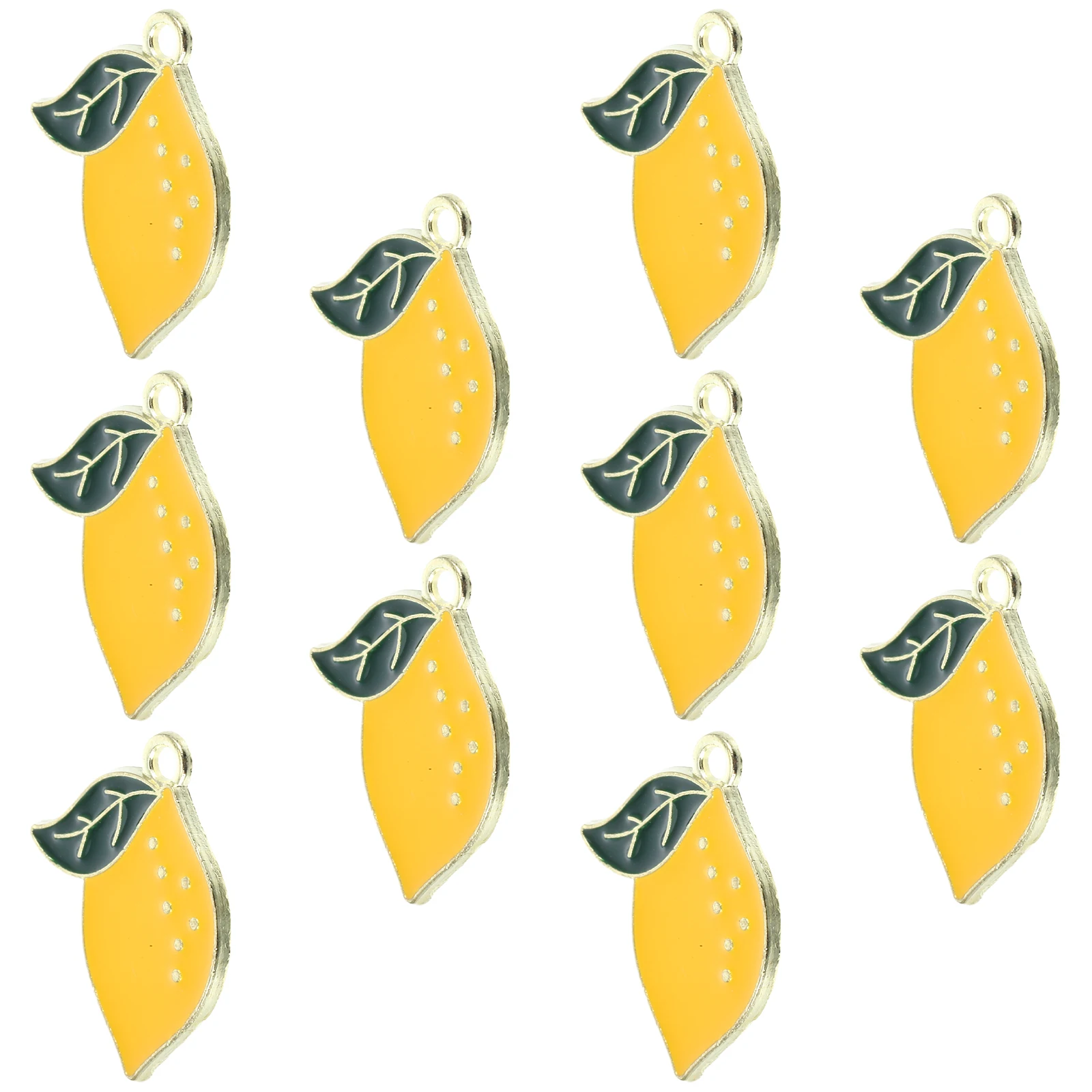

10 Pcs Lemon Necklace Jewelry Earring Charms Clavicle Accessories Fruit Pendant Bracelet for Making Alloy