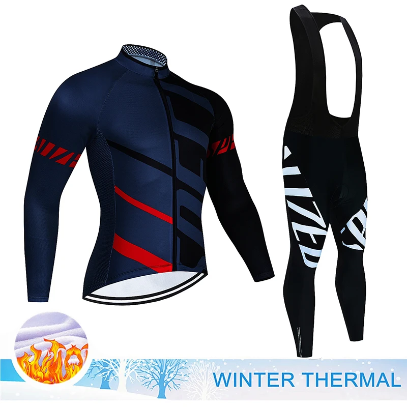 2025 الشتاء الحراري الصوف الدراجات الفانيلة مجموعة ملابس الدراجة الجبلية مايوه Ropa Ciclismo Invierno دراجة الدراجات الملابس #1