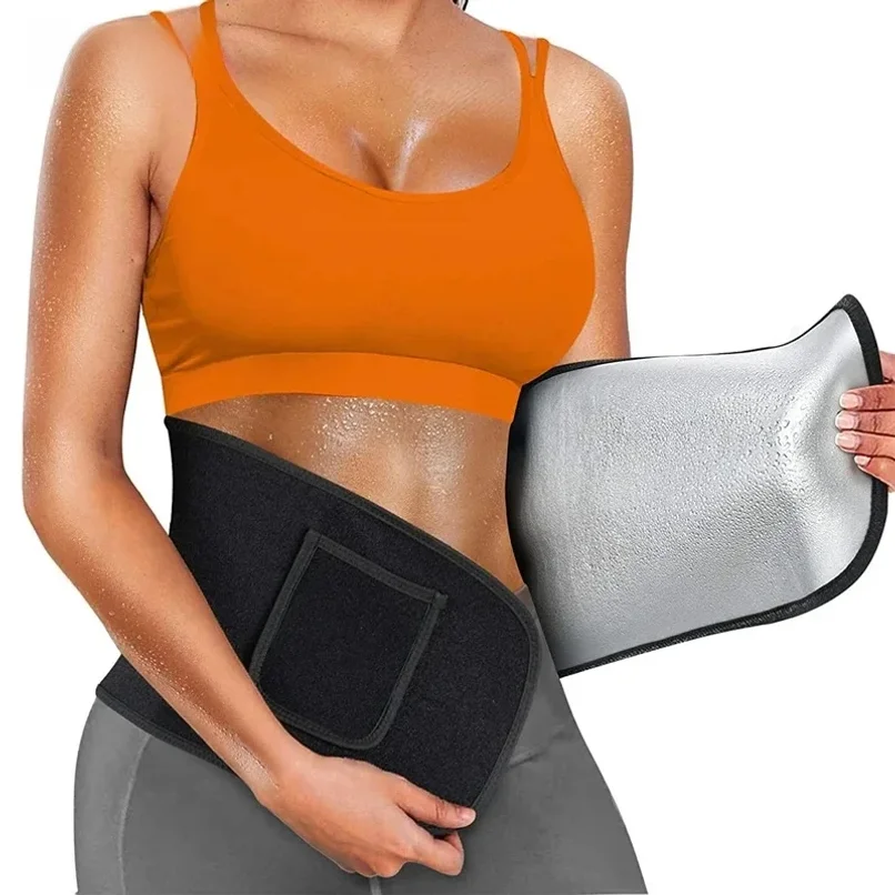 Waist Trainer Belt for Women Belly Trimmer Sauna Sweat Tummy Control Cincher Body Shaper Workout Sport Girdle Silver