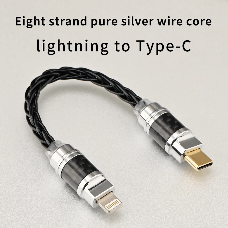 sterling silver lightning to typec hifi audio cable apple otg conversion cable decoder headphone amp mobile phone use