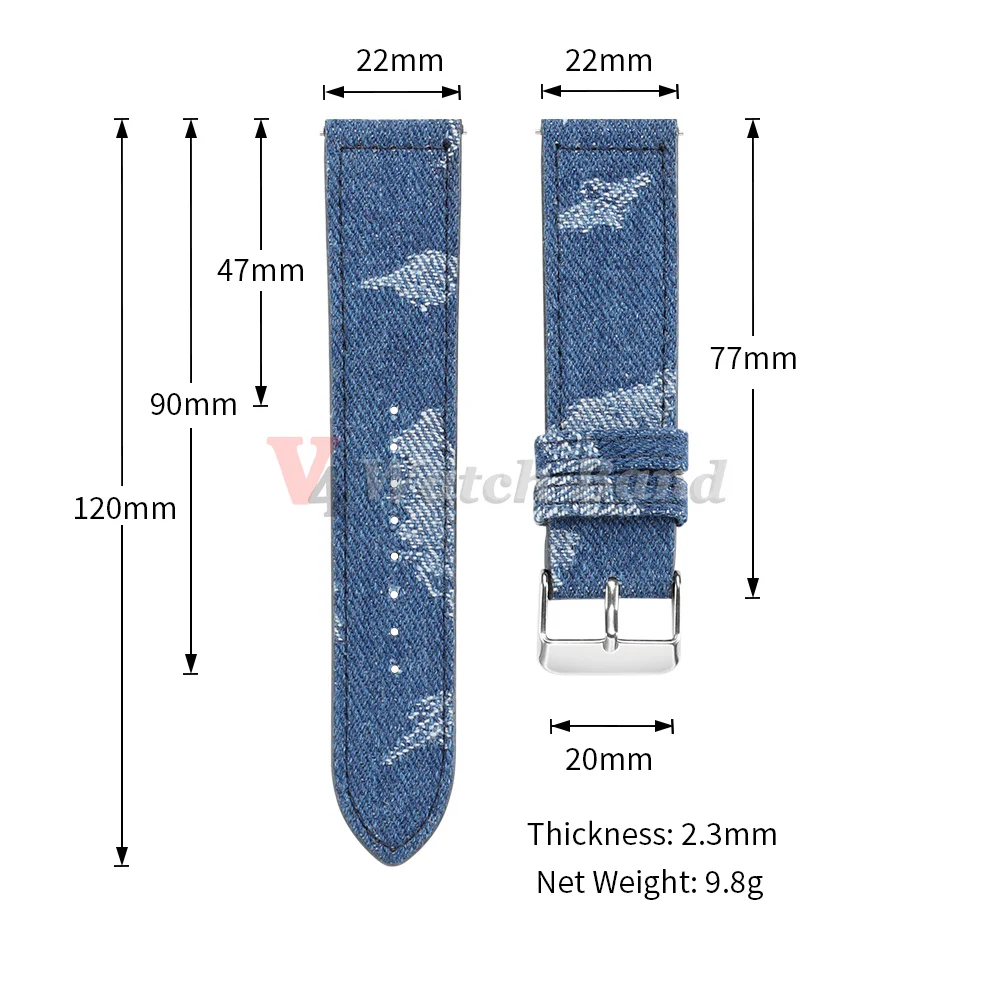 Denim Pattern Nylon Watch Band 20mm 22mm Bracelet for Casio Vintage Strap for Seiko for Omega Men Women Watchbands Accessories view 6