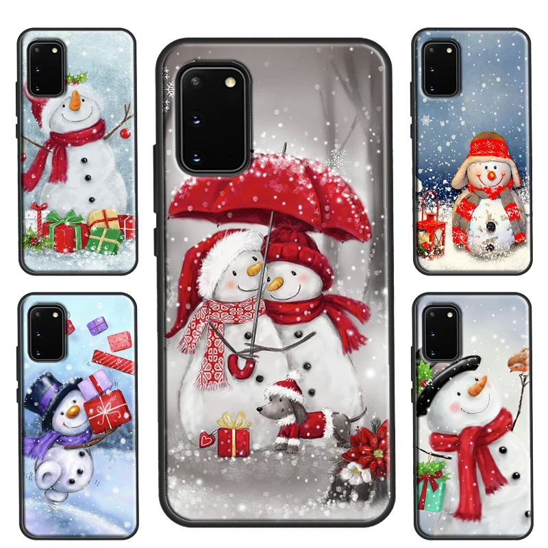 Santa Merry Christmas Snowman Case For Samsung Galaxy S21 Ultra S20 FE S8 S9 S10 Plus Note 10 Note 20 S22 Ultra Coque