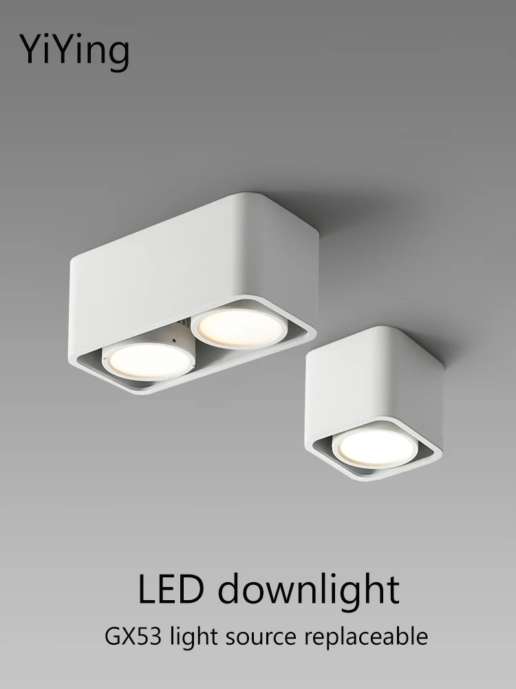 YiYing Led Downlight Surface Mounted Spotlights GX53 Bulb Square Nordic Ceiling Lamp 110V 220V For Home Living Room Lighting