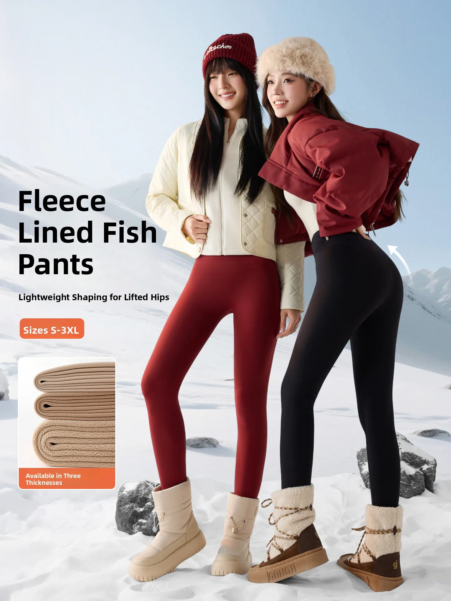 

Women's High-Waist Yoga Fitn Pants Thiened Warm Tight Bla Base Layer Pants Autumn Winter Exercise Trousers
