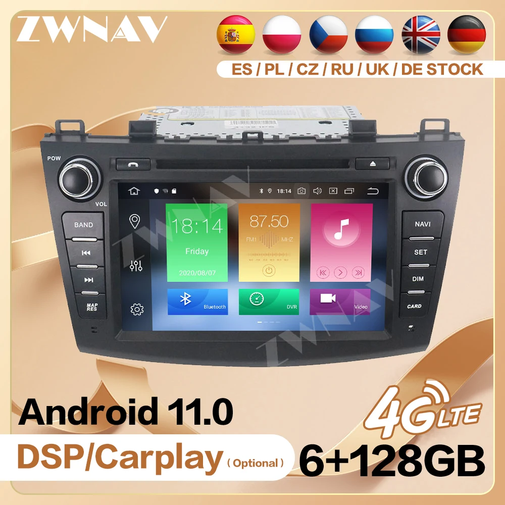 2 din 128GB 2009 2010 2011 2012 For Mazda 3 Axela Android11.0 Multimedia player Video Audio Radio GPS Navi Head Unit Auto Stereo