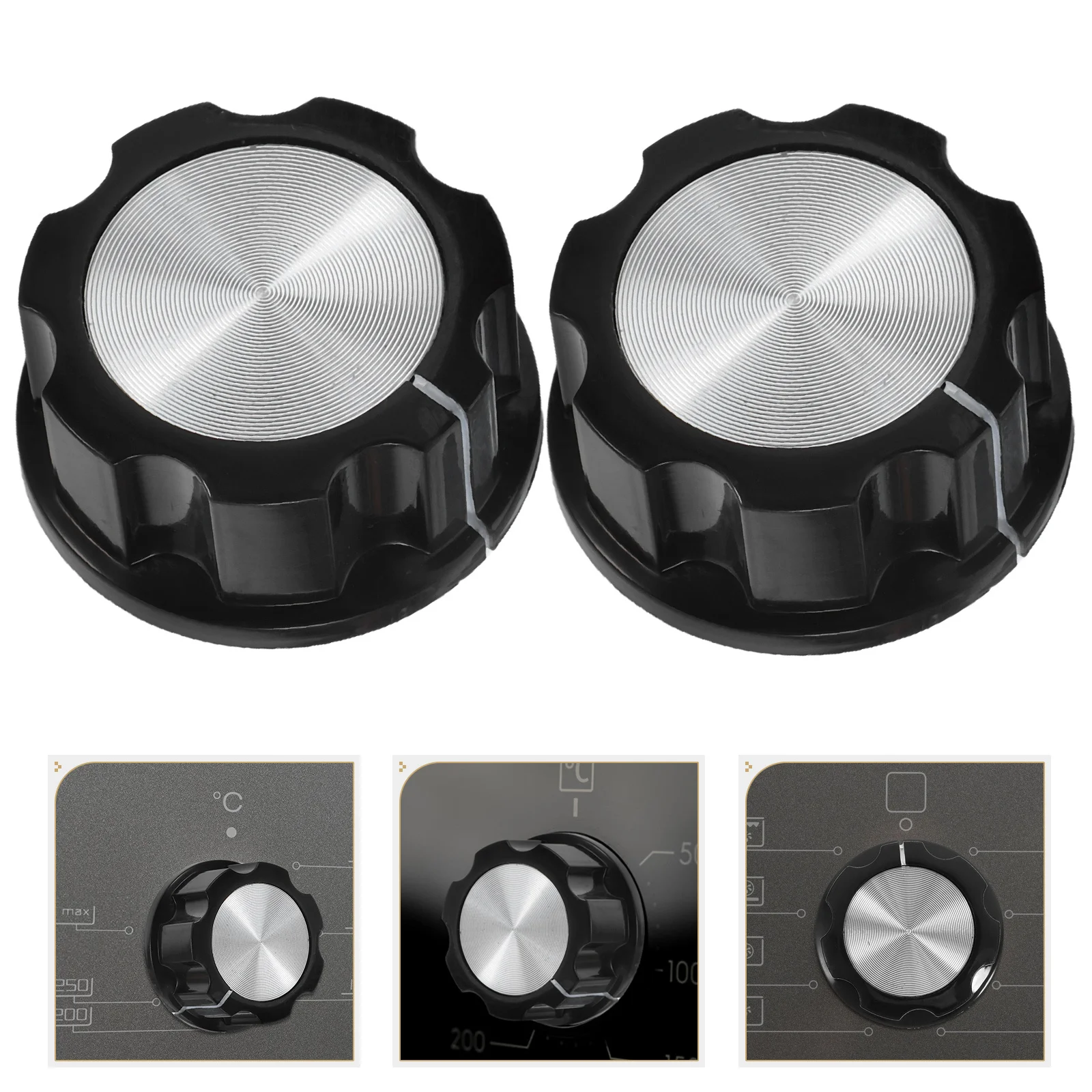 2Pcs Oven Switch Buttons Universal Control Knobs Easy Installation Timer Knob Replacement for Air Fryer Gas Stove Pressure