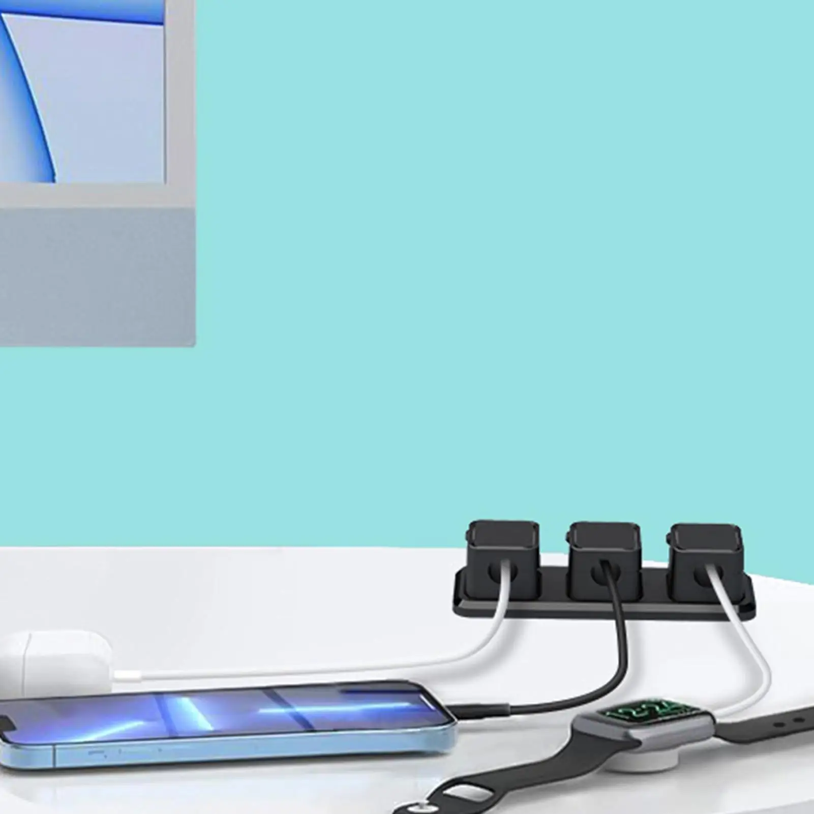 Magnetic Cord Organizer 6 Pieces Adhesive Wire Clamp Wire Organizer For Cable Management Desk Home Nightstand Table Bedside