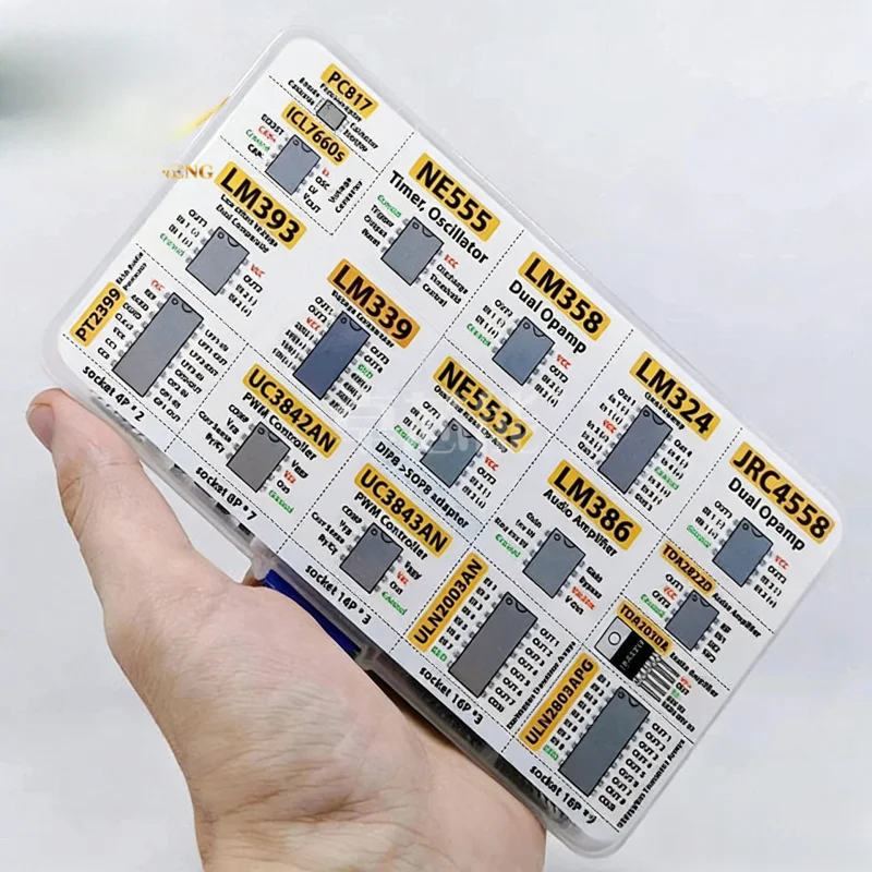 150PCS 10 Types XL Chip Kit PC817 NE555 Operational Amplifier Oscillator Integrated Circuit Assortment Box