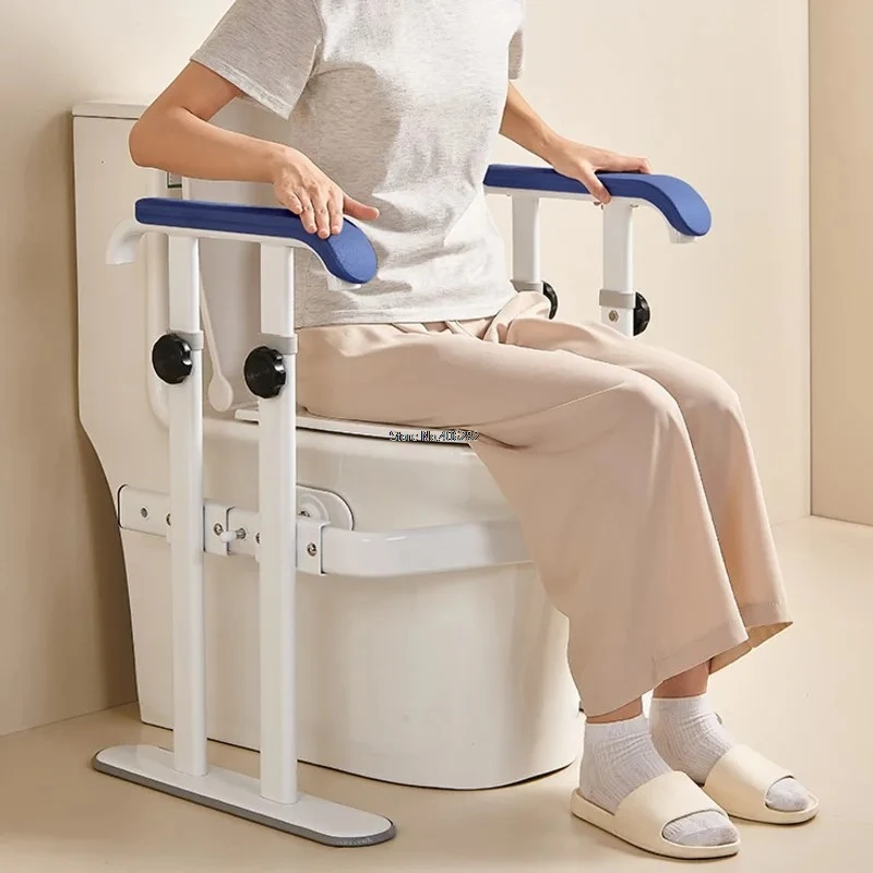 Elderly Dual Assist Handrail Anti-Slip Stable Frame No-Drill Adjustable Height Anti-Tip Safety Rail Durable Support