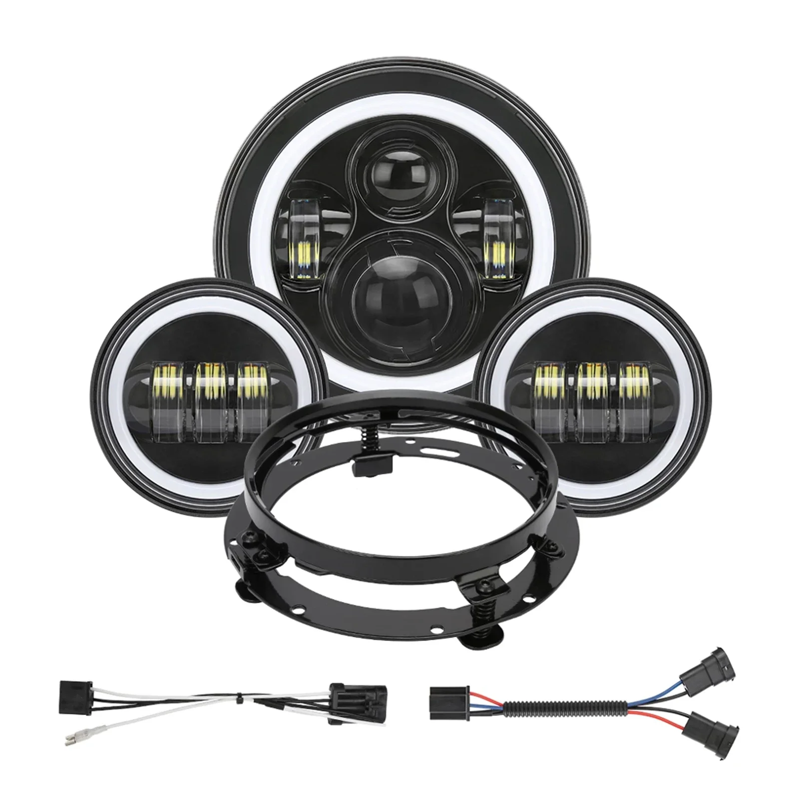 Motorcycle lighting 7-inch LED Headlights Round Fog Lights Kit