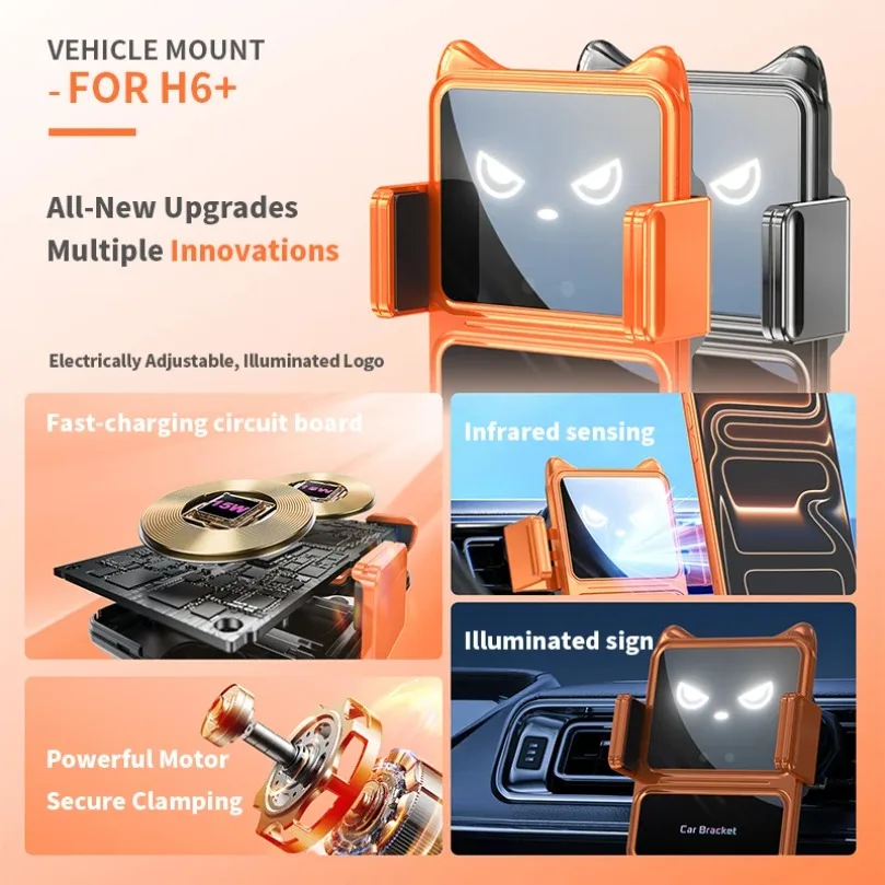 Smart Infrared Sensing Wireless Charger Mount Auto Open Clamp Phone Stand Fast Charging Station For iPhone 17~12 Pro Max Xiaomi
