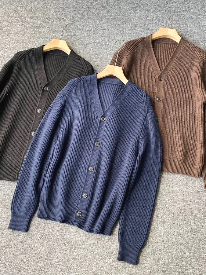 

Мужской кардиган с V-образным вырезом, длинный, вязаный, шерстяной, на пуговицах, повседневный, комфортный, дышащий, зимнее пальто