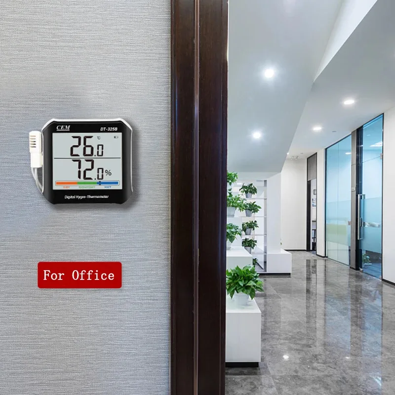 CEM DT-325B موازين الحرارة الرطوبة ذات الأرقام الكبيرة (-10 ~ 60 ° C، 10 ~ 99% RH) مقياس درجة الحرارة والرطوبة الداخلي/الخارجي #5