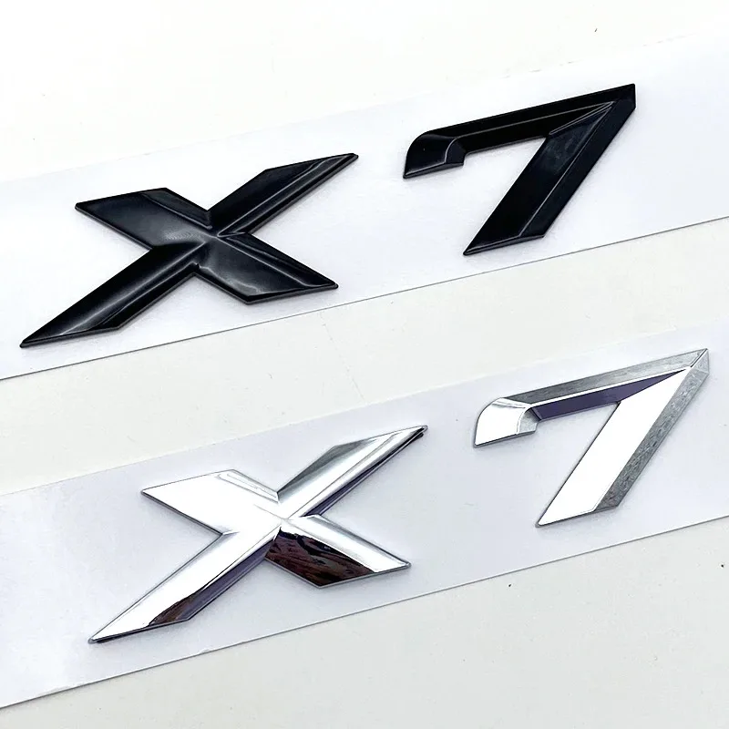 

3D ABS Black Chrome Car Letters Rear Trunk Badge X7 Logo For BMW X7 Sticker Emblem X7 Lettering Accessories