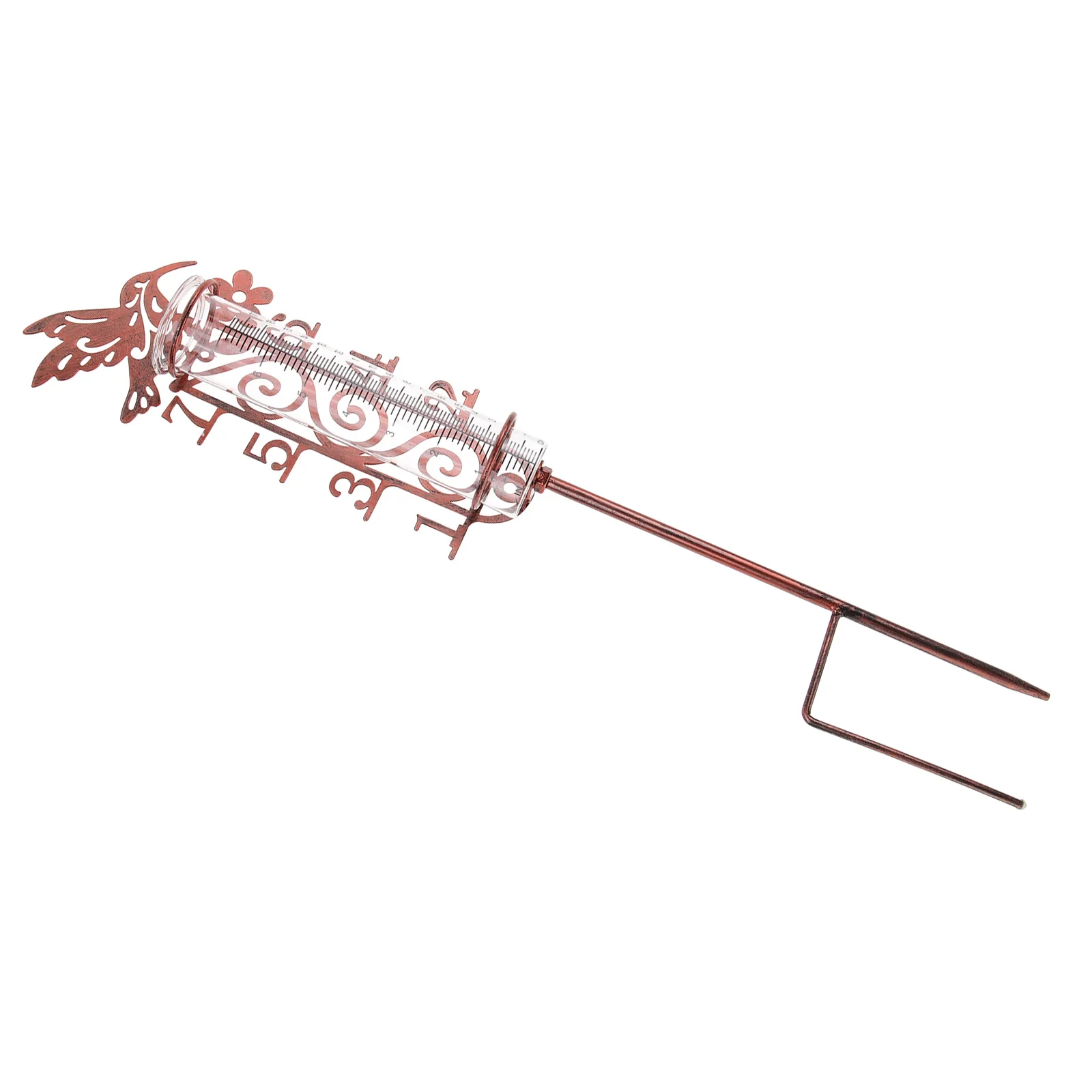 7-Zoll-Digital-Regenmesser für den Außenbereich, Garten, dekoratives tragbares Werkzeug, Metallpfahl, einfache Verwendung, genaue Messung, Regenmesser